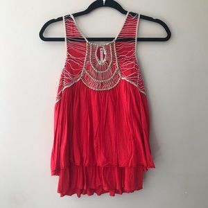 Dark Orange and Gold Point Tiered Tank Size L